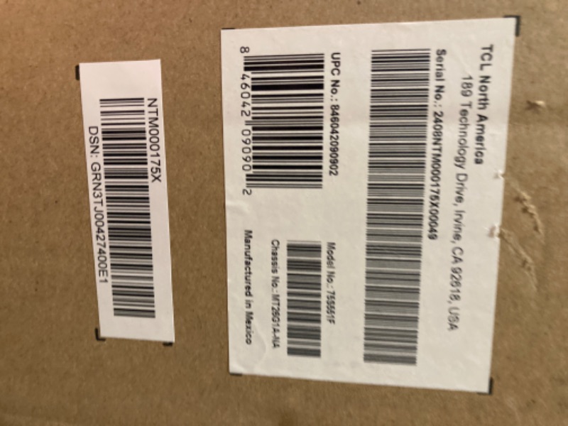 Photo 1 of TCL 75-Inch Class S5 UHD 4K LED Smart TV with Fire TV (75S551F, 2024 Model), Dolby Vision, HDR PRO+, Dolby Atmos, Alexa Built-in with Voice Remote, Apple AirPlay 2 Compatibility, Streaming Television