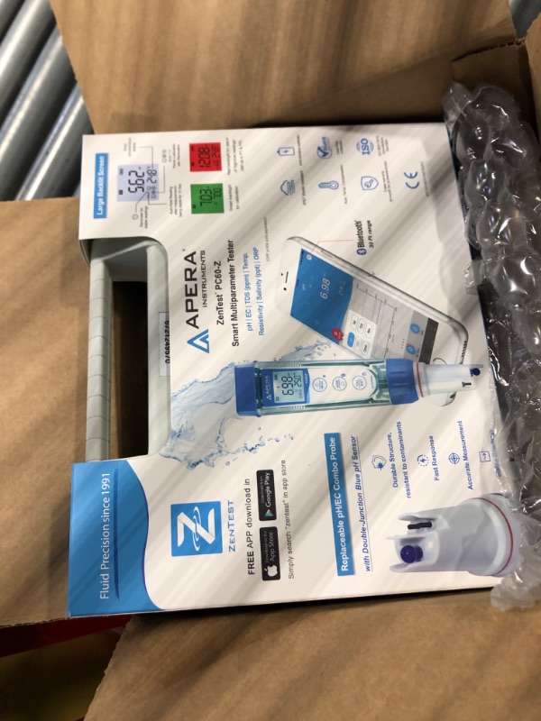 Photo 3 of Apera Instruments, LLC-AI3719 PC60-Z Bluetooth Multi-Parameter Smart Tester Powered by ZenTest Mobile App, Measuring pH/Conductivity/TDS/Salinity/Resistivity/Temp.