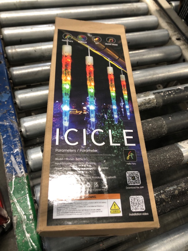 Photo 2 of Color Changing Icicle Lights Outdoor 48.2FT 20 Tubes 100 LED Smart Icicle Christmas Lights, 39 Color Modes Waterproof Icicle Lights Connectable Indoor Lights for Tree Patio Roof Holiday Decor, Smart