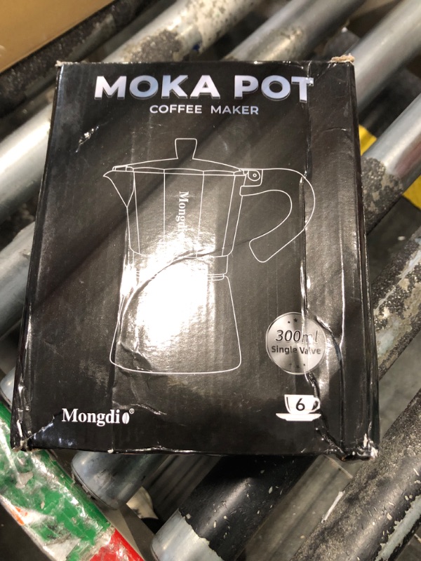 Photo 2 of Mongdio Stovetop Espresso Maker Moka Pot, Cuban Coffee Maker Stove top coffee maker Moka Italian Espresso Greca Coffee Maker Brewer Percolator, 6 Espresso Cups, 10 oz - Black