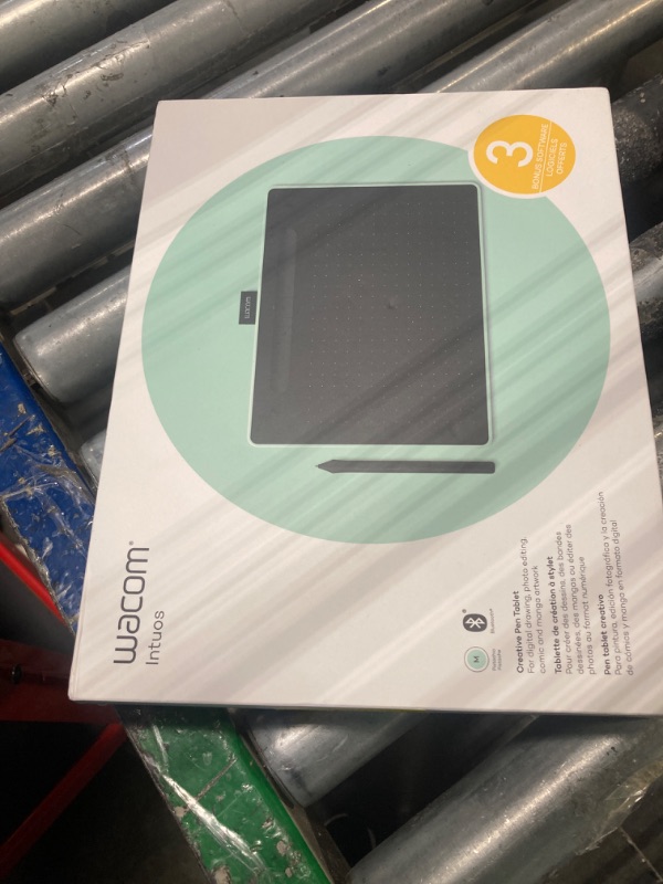 Photo 1 of Wacom Intuos Medium Bluetooth Graphics Drawing Tablet, Portable for Teachers, Students and Creators, 4 Customizable ExpressKeys, Compatible with Chromebook Mac OS Android and Windows - Pistachio