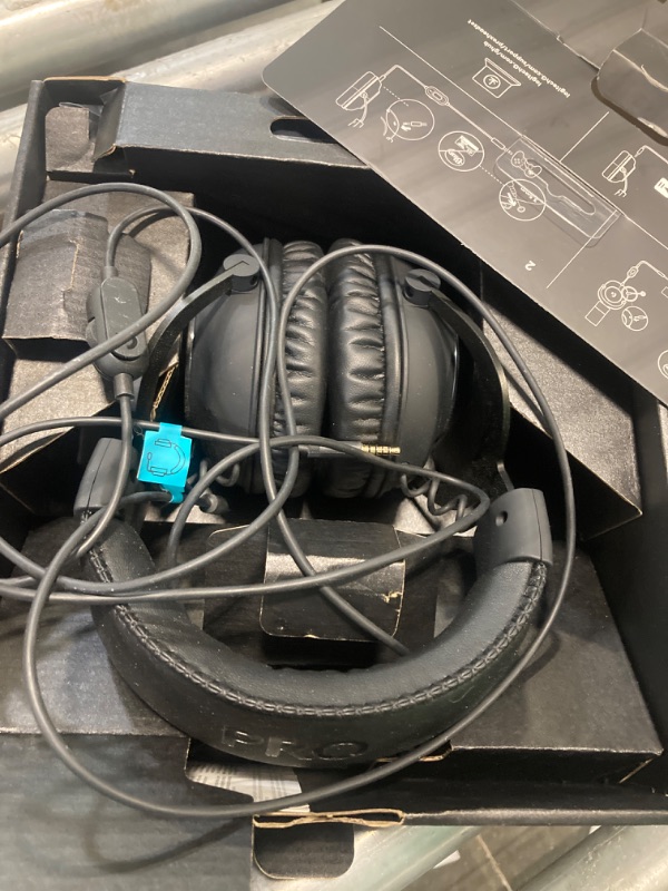 Photo 2 of Logitech G Pro X Wired Gaming Headset: Blue VO!CE Detachable Boom Mic, DTS 7.1, 50 mm Drivers, USB/3.5mm Aux, Spare Memory Foam Ear Pads, USB DAC & Bag Included, for PC, Xbox, PS5, PS4 - Black