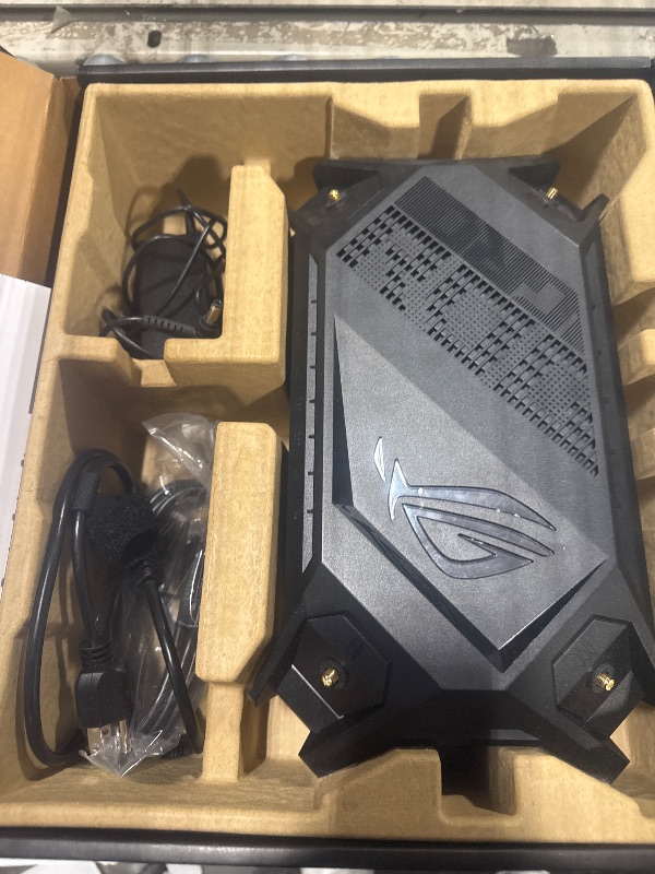 Photo 1 of ASUS ROG Rapture WiFi 6 AX Gaming Router (GT-AX6000) Dual 2.5G WAN/LAN Ports, Quad-Core 2.0Ghz CPU, WAN Aggregation, AiMesh Compatible, Lifetime Internet Security, Instant Guard, Aura RGB