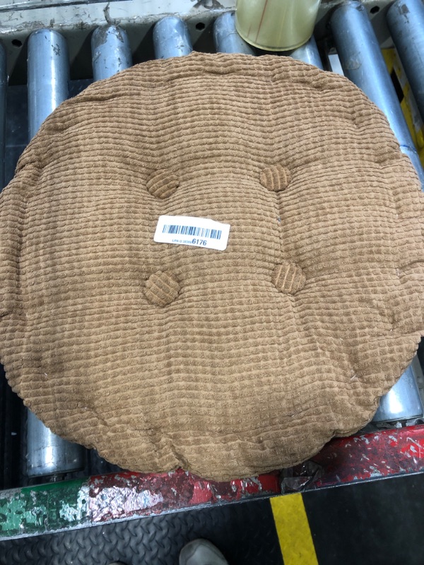 Photo 2 of Mairuker Round Seat Cushions,EPE Foam Filled Indoor Chair Pad Cushions,Chair Pads Thickened Tatami Cushion Comfort Pillow Pads for Home/Office/Outdoor Bistro Set - 38cm Brown