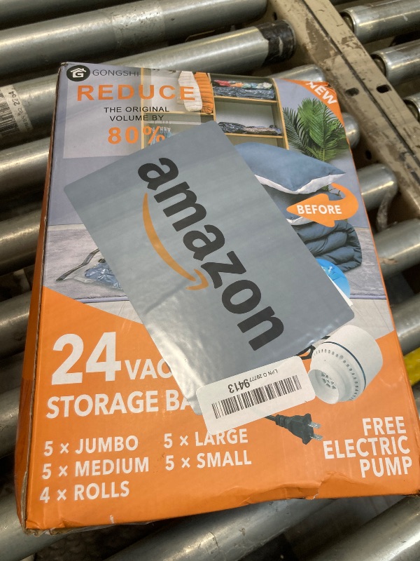 Photo 2 of 24 Pack Vacuum Storage Bags with Electric Pump, (5 Jumbo, 5 Large, 5 Medium, 5 Small, 4 Roll Up Bags) Space Saver Bag for Clothes, Mattress, Blanket, Duvets, Pillows, Comforters,Travel