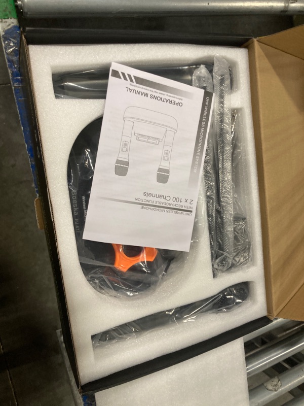 Photo 1 of Rechargeable Handheld Wireless Microphone System UHF Dual Professional Cordless Mic for Home Karaoke, Meeting, Party, Conference, Stage