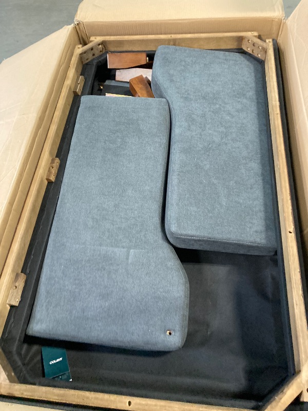 Photo 1 of ***CUSHIONS MISSING***
Loveseat Sofa with Deep Seats, 56" Small Couches for Small Spaces, Mid Century Modern Love Seat Couches for Living Room, Upholstered 2-Seater Small Sofa Couch for Bedroom, Office, Dark Grey