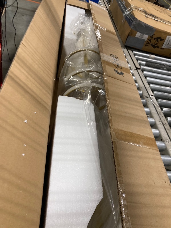 Photo 1 of Modern Design Dimmable Desk Linear Pendant Light, with Remote Control Dimmable 3 Color Mode & Brightness Ceiling Lamp, Anti-Flicker Dining Light Fixture for Kitchen, Dining Room (Gold, 59IN)