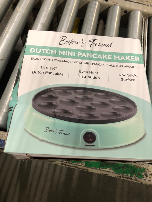 Photo 2 of Baker's Friend Mini Pancakes Maker Machine, Dutch Mini Pancake Griddle, 14 Holes Electric Poffertjes Pan, Ideal for Breakfast, Snacks, Desserts & More