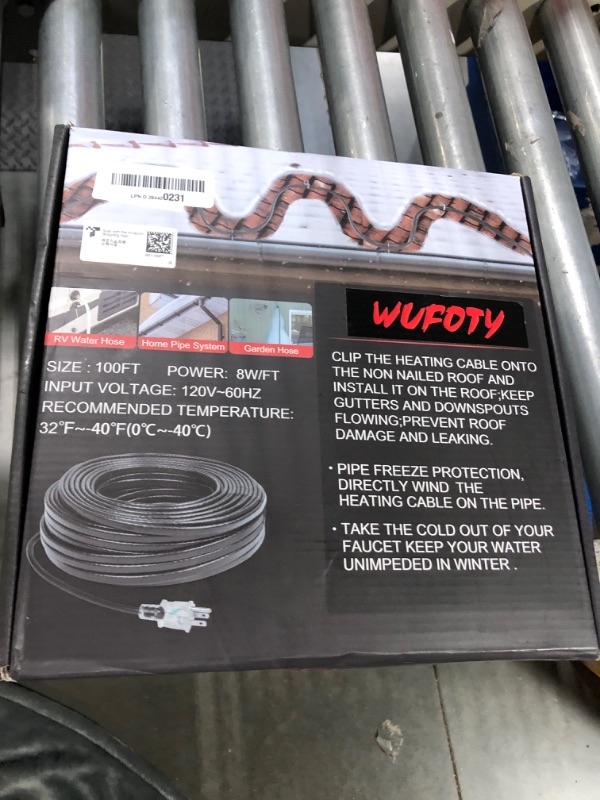 Photo 2 of 100FT Heat Tape for Water Pipes,Heating Cable for Pipe Freeze Protection,Water Pipe Insulation/Roof Snow De-Icing, Deicing Heating Cable,Self Regulating Temperature with Mounting Buckle,120V 8W/ft