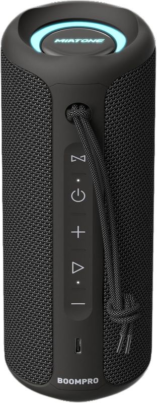 Photo 1 of ***no USB charger, only speaker*** MIATONE Bluetooth Speakers 36W Portable Speaker with Stereo Sound Bass, Bluetooth 5.3 Wireless Speaker USB Type C Outdoor, 5000mAh 16H Playtime IPX7 Waterproof, Color Lights Speaker (Black)
