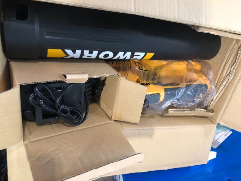 Photo 3 of **NEW** EWORK Cordless Leaf Blower 21V Electric Leaf Blower Cordless with (2) 3.0Ah Batteries and Fast Charger 400CFM Variable Speed & Turbo Mode, Battery Powered Leaf Blowers for Lawn Care and Patio