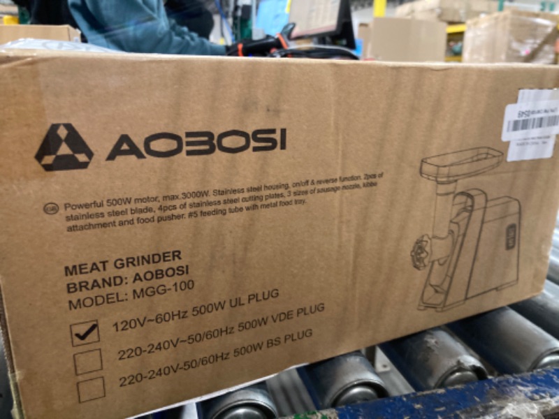Photo 1 of AAOBOSI Meat Grinder Electric, [3000W Max] Meat Grinder Heavy Duty with 2 Stainless Steel Blades & 4 Grinding Plates, Sausage Maker & Kibbe Kit for Home Kitchen Using