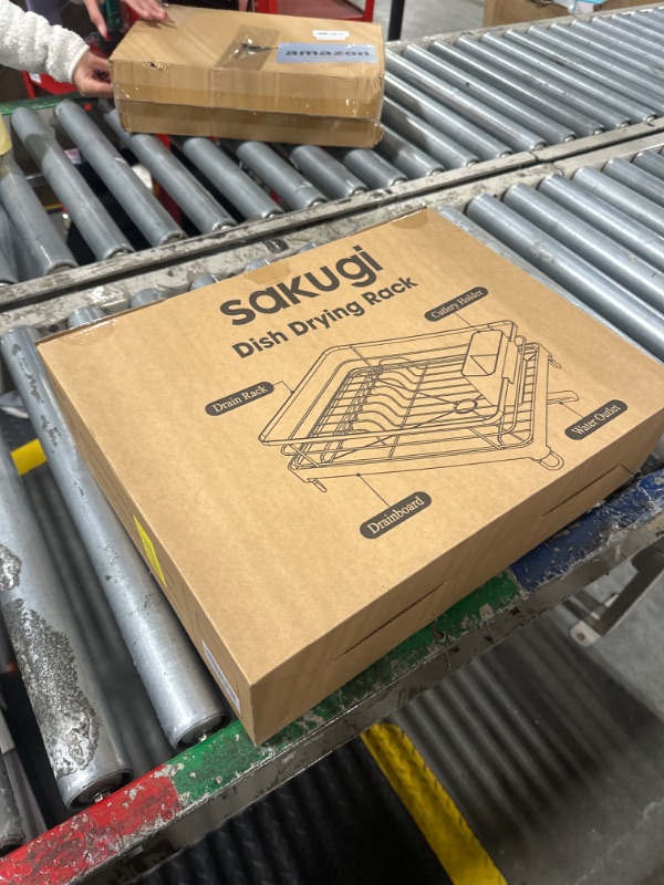 Photo 1 of Sakugi Dish Drying Rack - Stainless Steel Dish Rack with Drainboard for Kitchen Counter and Sink, XX-Large, Black