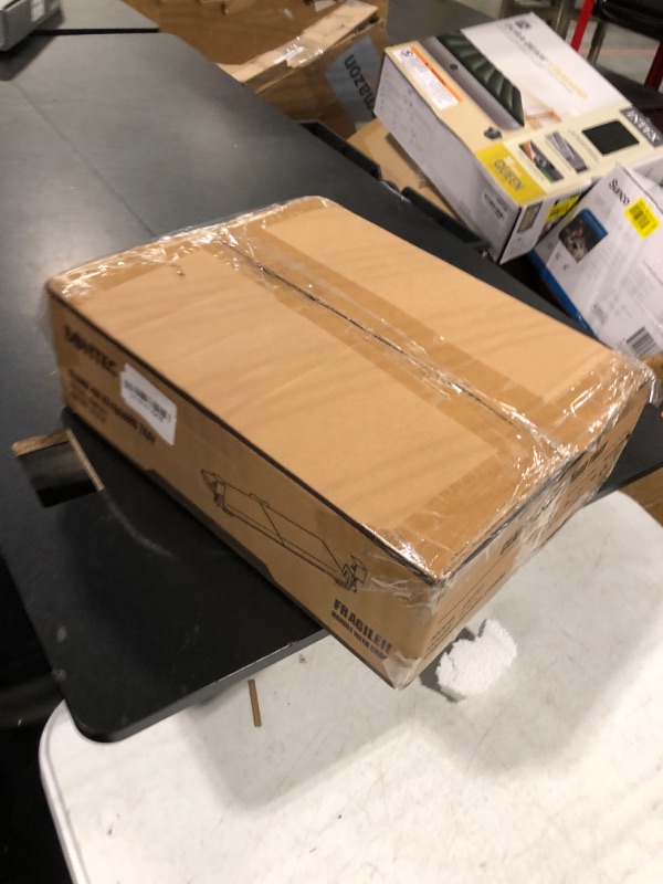 Photo 1 of BONTEC Keyboard Tray Under Desk, Pull Out Keyboard & Mouse Tray with C-clamp, 25.6 Excluding Clamps (30 Including Clamps) x 11.8 Inch Steady Slide-Out Computer Drawer for Typing, Dark Black