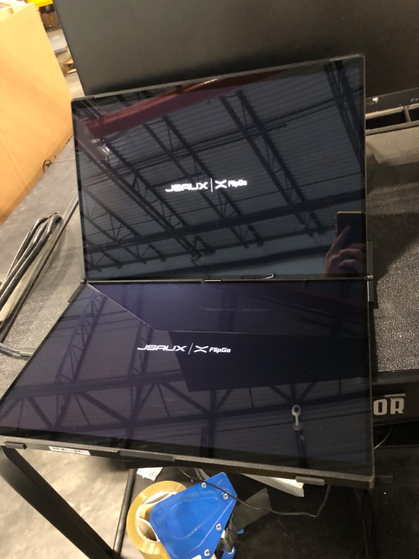 Photo 1 of JSAUX FlipGo 16" 2.5K Dual Touchscreen Portable Monitor, Triple Laptop Touch IPS Screen Extender | HiDPI Display | One Cable to Dual Screen | Built-in HUB | Magnetic Design for Windows