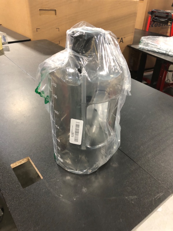 Photo 1 of AQUAFIT 1 Gallon Water Bottle with Time Marker - Straw & Chug Lid - BPA Free Big Water Bottle with Straw - Gym Water Bottle with Handle - Gallon Water Jug (128 Ounces, Gray)