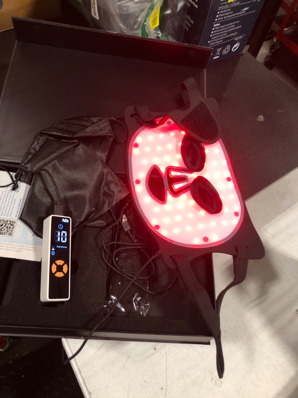 Photo 1 of Lovsheme LED Face Mask Light Therapy, Enhance Red Light Therapy Mask for Face Acne, Wrinkles & Skin Rejuvenation, 3 Light Modes & Timing Settings, Eye Protection, Portable LED Face Mask Home Skincare