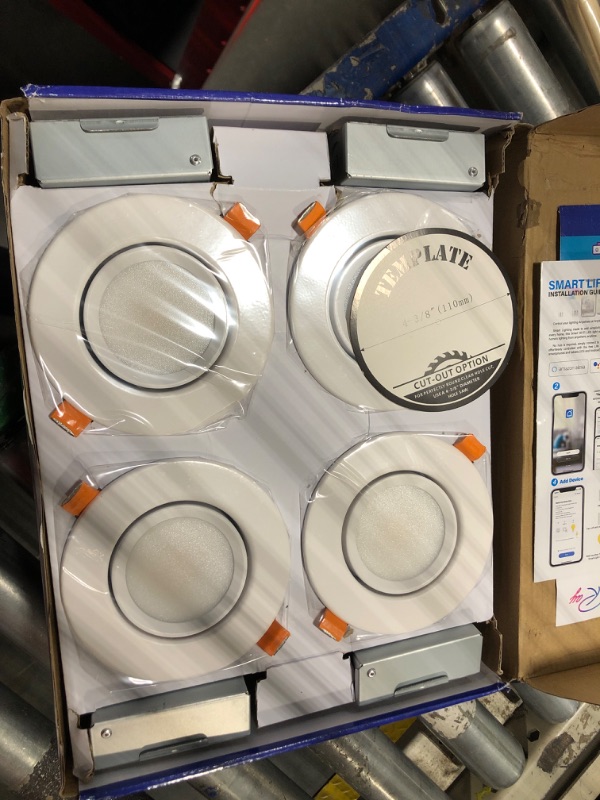 Photo 1 of Glowray 4 Inch Gimbal Smart WiFi Recessed canless Lights dimmable-10W 750 Lumens RGB Color Changing, LED Ceiling Spotlights Mobile App Apple/Alexa/Google Assistant ETL IC Rated