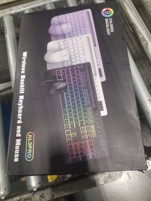 Photo 1 of Wireless Keyboard and Mouse Combo, 9 Backlit Effects, Wrist Rest, Phone Holder, 2.4G Lag-Free Ergonomic Keyboards, Rechargeable Silent Cordless Set for Computer, Laptop, Mac, Windows -SABLUTE?White?