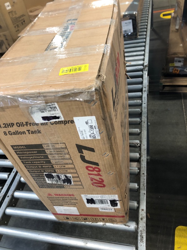 Photo 1 of Air Compressor, Quiet Air Compressor, Only 68dB, 8 Gallon Durable Steel Air Tank, 2.8CFM @ 90PSI, Oil-Free, Ideal For Woodwork Nailing, Garage, Car, Pneumatic Tool, 1.2 HP