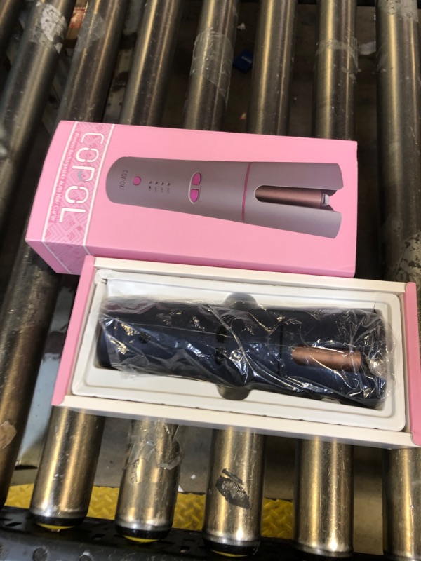 Photo 1 of Auto Hair Iron, Cordless Auto Hair Curler Rotating Automatic Curling Iron with 3 Temps Portable Rechargeable Barrel Hair Wave Wand Fast Heating Spin Curling Irons for Styling (Blue)