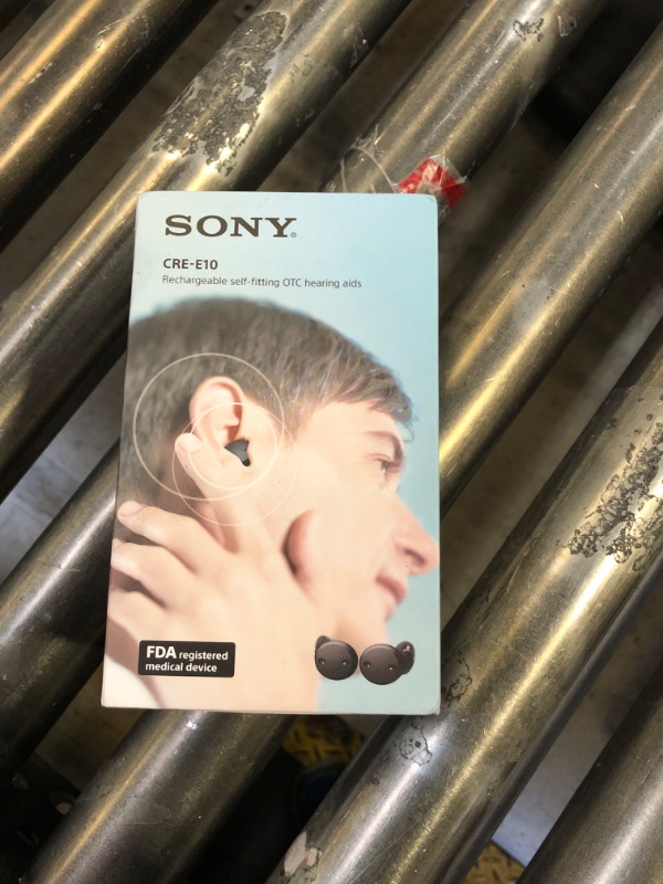 Photo 2 of Sony CRE-E10 Self-Fitting OTC Hearing Aids for Mild to Moderate Hearing Loss, Prescription-Grade Sound Quality, Comfortable Earbud Design, Bluetooth Enabled for iOS, and Rechargeable Battery, Black