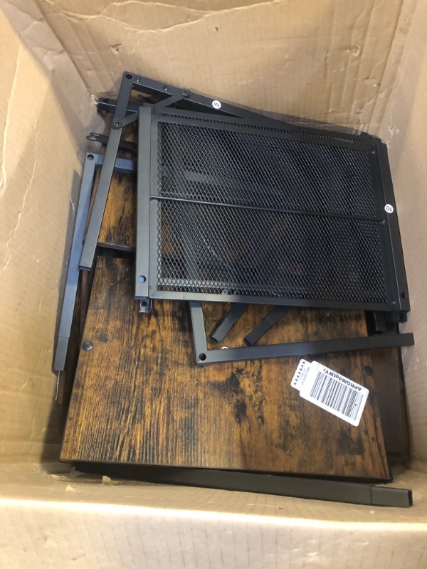 Photo 1 of Furologee Kitchen Bakers Rack with Power Outlet, Microwave Oven Stand with Storage 4 Tiers, Coffee Bar Table with 6 S Hooks, Kitchen Storage Shelf Rack for Spices, Pots, Rustic Brown