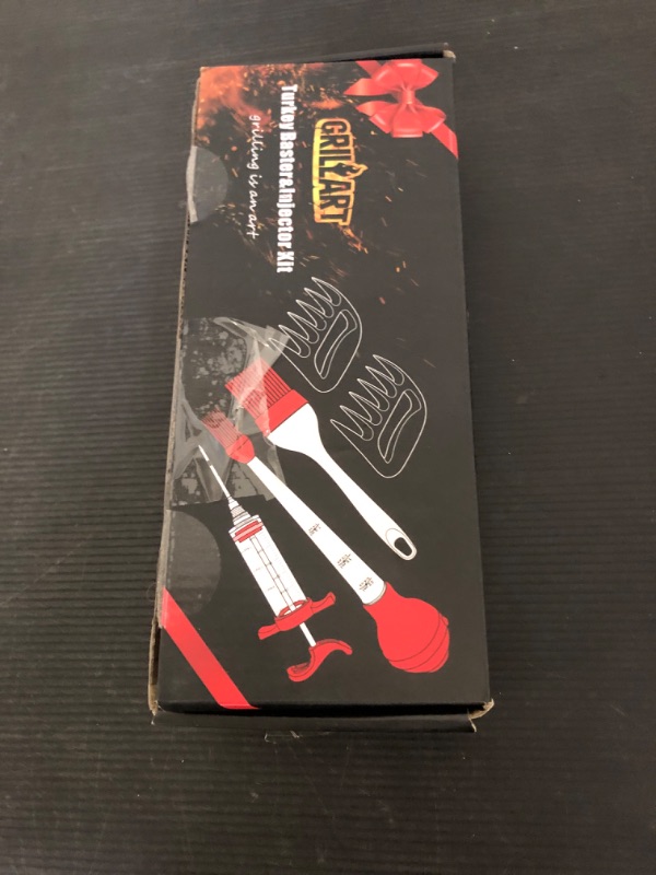 Photo 1 of Professional Turkey Baster Meat Injector Syringe Kit, Baster for Cooking Thanksgiving & Christmas Turkey, Injector Marinades for Meats, Full Set with Basting Brush, Meat Shredder Claws, Large Capacity
