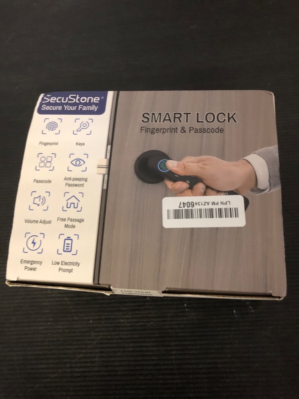 Photo 1 of Secustone Fingerprint Door Lock, Smart Lock, Keyless Entry Door Lock, Door Locks with Keypads, Passcode, Fingerprint, and Keys, Door Knob Easy to Install for Home, Apartment, Office, Bedroom, Black