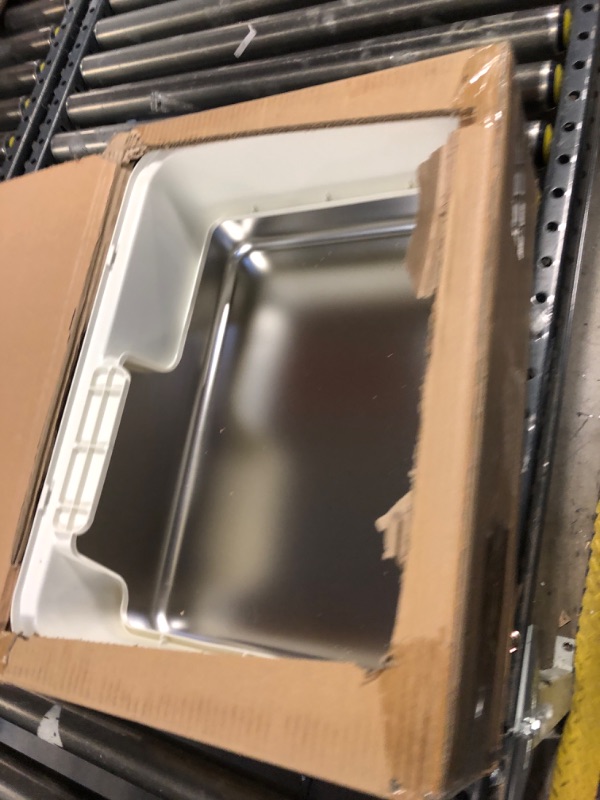 Photo 1 of Lawei Stainless Steel Cat Litter Box, Small Cat Litter Box with Lid, Metal Kitty Litter Box with Scoop High Sides Enclosure for Kitten Cats, Easy Clean, Non-Sticky Non Odors, 19.5"x13.6"x9.5"