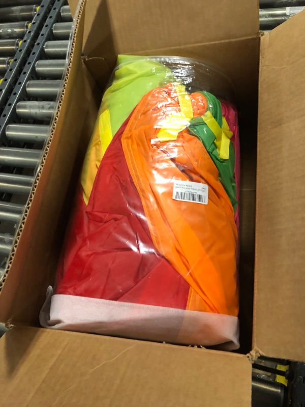 Photo 1 of AMYESE 20ft Rainbow Parachute for Outdoor Party Games, Kids Play Parachute Group Cooperative Team Game Toys, Family Get-Together Entertainment