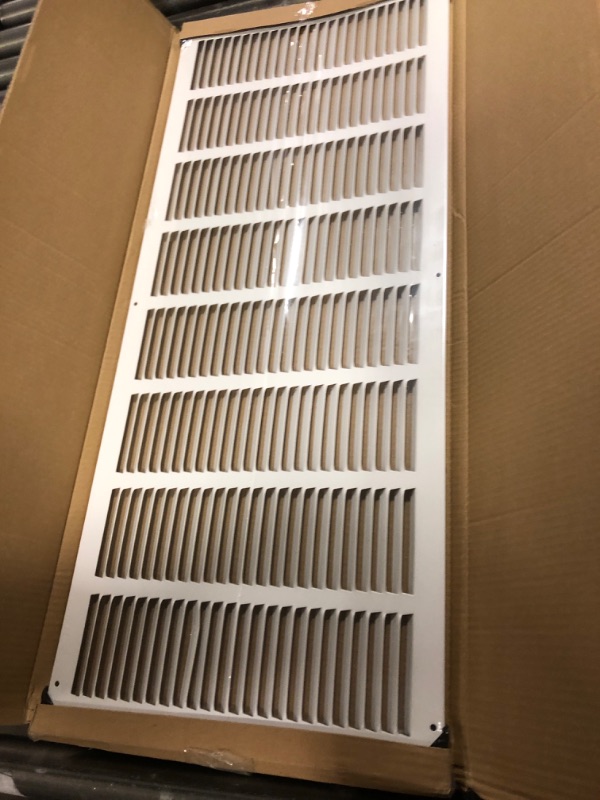 Photo 2 of 32" x 12" Return Air Grille - Sidewall and Ceiling - HVAC Vent Duct Cover Diffuser - [White] [Outer Dimensions: 33.75w X 13.75" h]