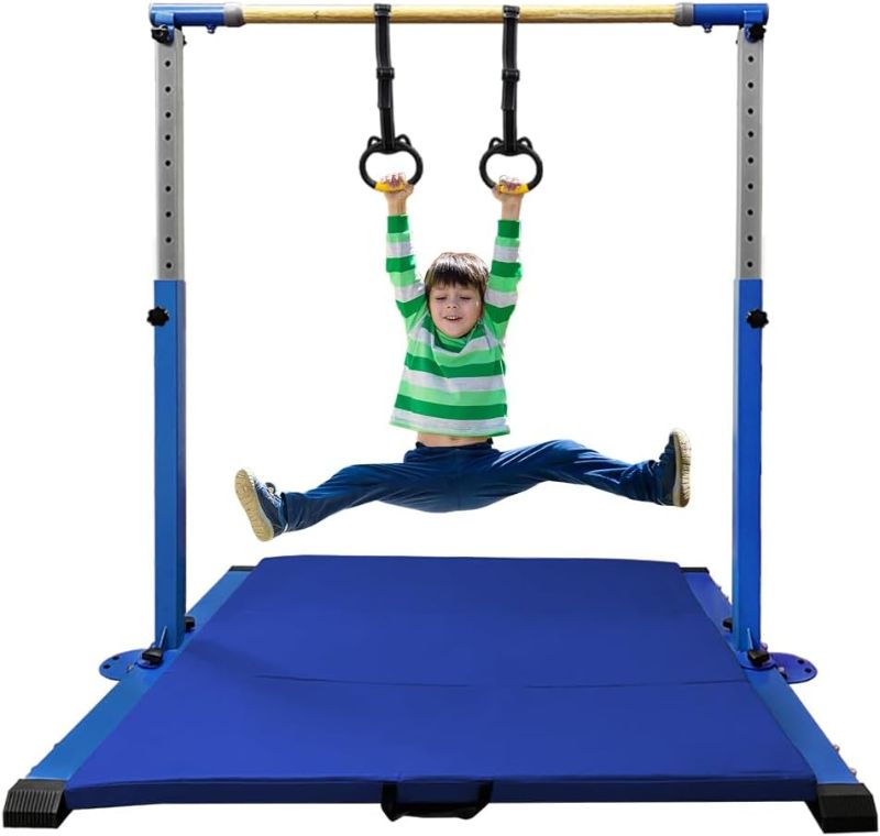 Photo 1 of Gymnastic Kip Bar,Kids Girls Junior Ages 3-15,3' to 5' Adjustable Height,Home Gym Equipment,Home Training,1-4 Levels,260lbs Weight Capacity
