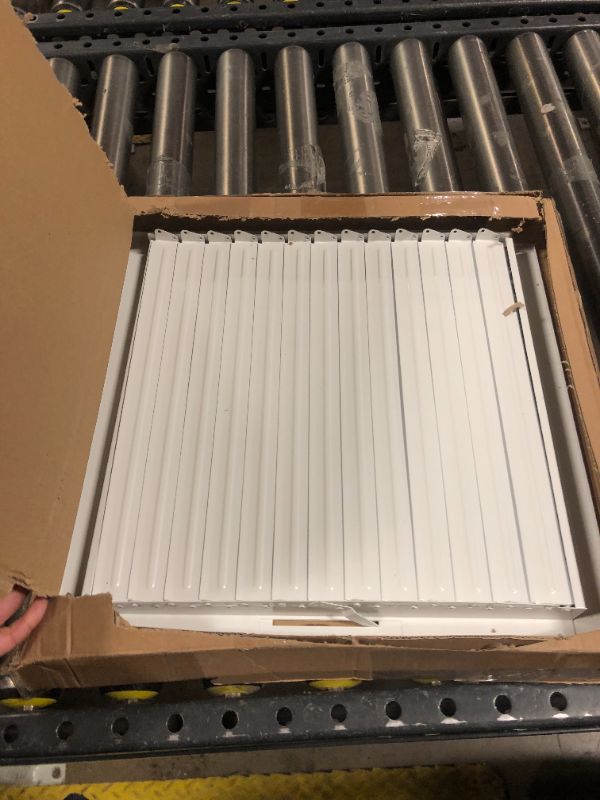 Photo 2 of Fits 14x14 Duct Opening Steel Adjustable Air Supply Grille by Handua | Register Vent Cover Grill for Sidewall and Ceiling | White | Outer Dimensions: 15.75" X 15.75"