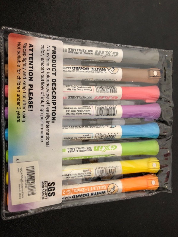 Photo 2 of Magnetic Dry Erase Markers with Eraser Cap - 8 pcs 