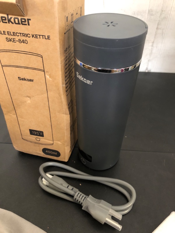 Photo 2 of Sekaer Travel Portable Electric Kettle, Small Tea Kettle Coffee Mini Hot Water Boiler, 400mL & 304 Stainless Steel, with 4 Variable Presets and Auto Shut-Off SKE-840G