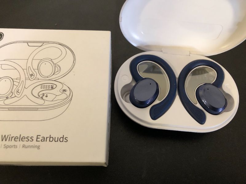 Photo 2 of Wireless Earbuds Bluetooth Headphones Sport, Bluetooth 5.3 Earbud 3D HiFi Stereo Over Ear Buds, 48H Noise Cancelling Mic Wireless Earphone with Earhooks, IP7 Waterproof Headset for Workout/Running/Gym