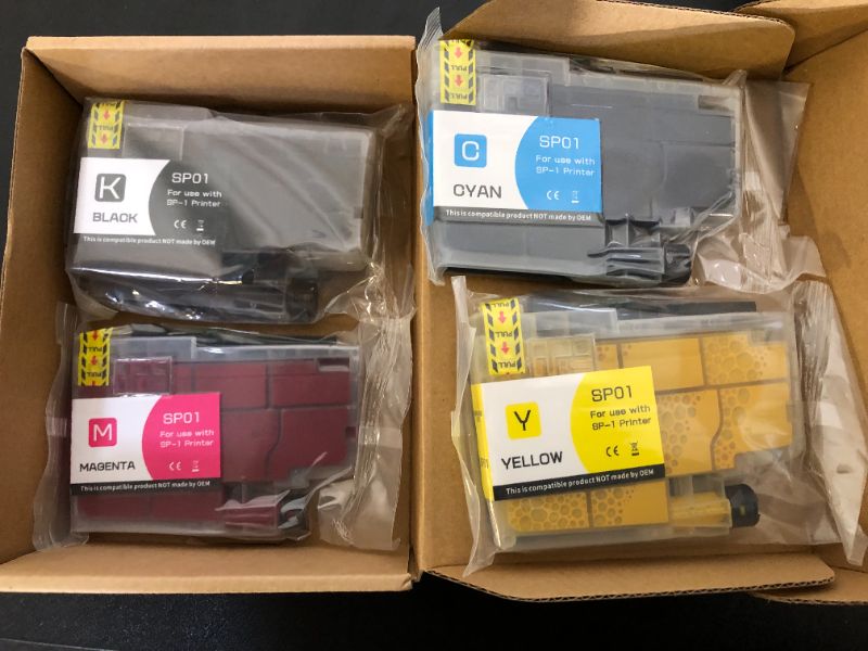 Photo 1 of YOUTOP SP01 SP-01 SP-1 Sublimation Ink Cartridge SP01XLBK SP01CS SP01MS SP01YS Ink Cartridge Works for SP-1 Sublimation Inkjet Printer(4 Pack)