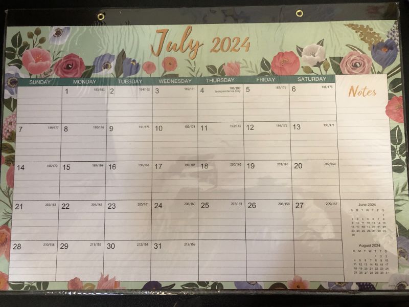 Photo 2 of Desk Calendar 2024-2025 - Calendar 2024-2025 from July 2024 - December 2025, 12''× 16.8'', Desk Calendar Planning with Large Ruled Blocks, Corner Protectors