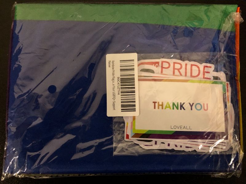 Photo 2 of Rainbow Pride Flag and Sticker Pack - Includes 1 3x5ft Gay Pride Flag and 50 Unique Sticker Designs to Showcase Your LGBTQ+ Support