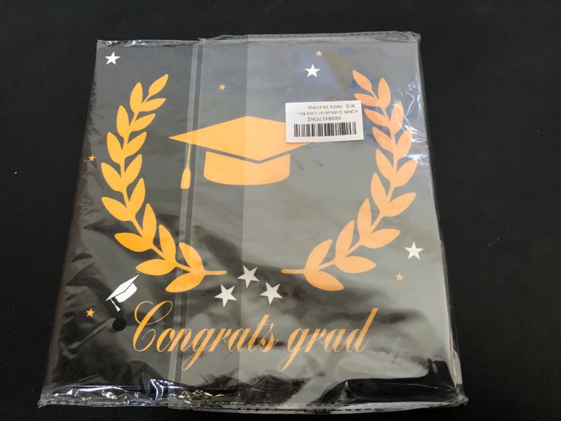 Photo 1 of Graduation Card Box, Graduation Party Decorations 2024, Card Boxes for Graduation 2024, Graduation Box Holder, Grad Box for Gift and Cards, Card Box for Graduation Party Supplies Party Favors, Black