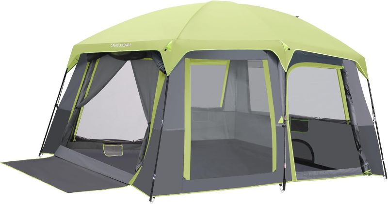 Photo 1 of CAMEL CROWN Camping Tents 10 Person Family Cabin Tent with 2 Doors and 4 Windows Large Multiple Room Tent with Floor Mats Tents for Camping Outdoor Hiking