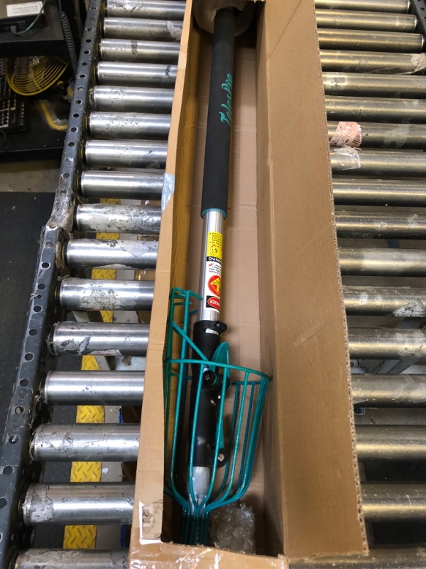 Photo 1 of Telespro 12FT Telescoping Fruit Picker (20+ Foot Reach) | Lightweight High-Grade Aluminum Extension Pole with Easy Attach Twist-On Apple Basket | Durable Fruit Picking Tool