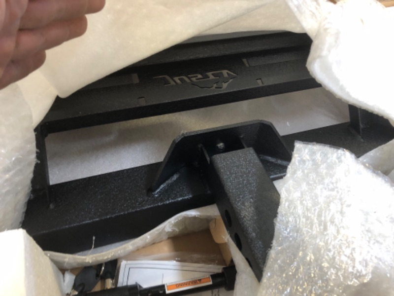 Photo 1 of JUST-V Hitch Step for Pickup Truck Trailer Tow Hitch Step Textured Black Non-Slip Strong Steel Rear Bumper Step Hitch with Pin Lock U-Bolts 2" Hitch Receiver Stabilize 220LBS Maximum Load