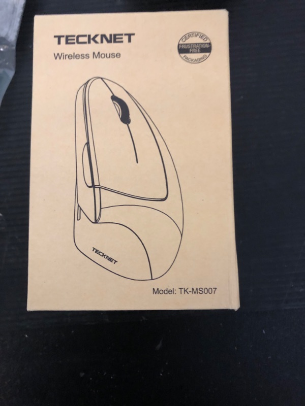 Photo 1 of TECKNET Ergonomic Mouse, 4800 DPI Wireless Vertical Mouse with 5 Adjustable DPI Levels, 2.4GHz Optical Carpal Tunnel Mouse, 6 Buttons Wireless Mouse for Laptop, Desktop, PC, MacBook - Black