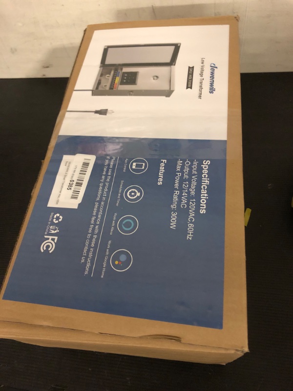 Photo 1 of DEWENWILS 300W Wi-Fi Low Voltage Landscape Transformer with 3 Zones, 2.4Ghz Smart Low Voltage Transformer for Outdoor Lights, 120V AC to 12V/14V AC, Work with Alexa & Google Assistant, FCC Listed
