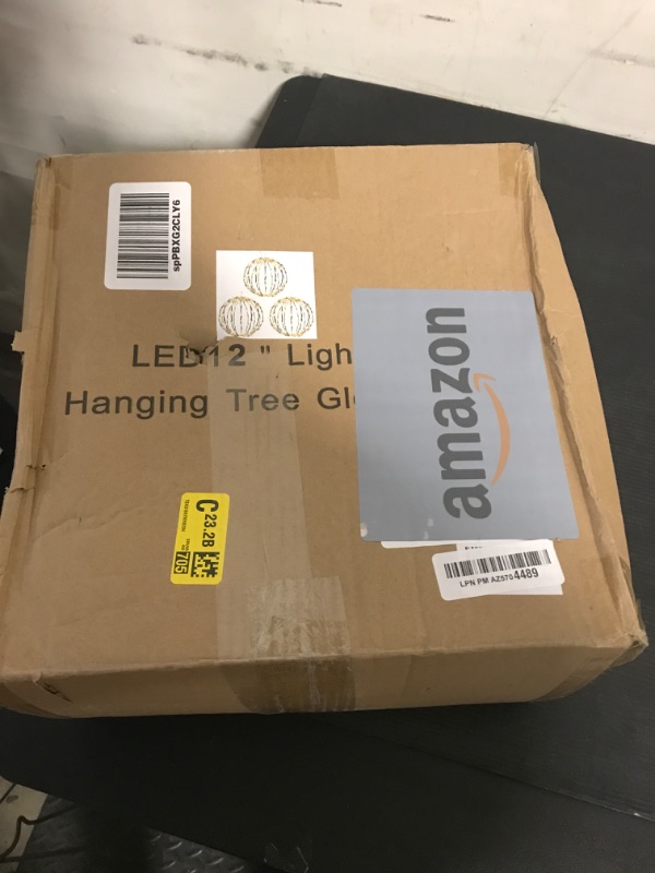 Photo 1 of LED Light Balls Metal Hanging Tree Sphere Globe Light for Patio Holiday Festival Garden Decor (12 Inch 3 Pack)