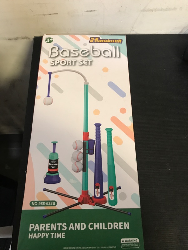 Photo 2 of 3-in-1 Baseball Set Kids Sports Toy: Hanging Batting Tee + Stand Set for Toddlers & Youth Adjustable Height with Auto Ball Launcher 6 balls 2 Bats Outdoor&Indoor Toys Birthday Gifts for 3-12 years old