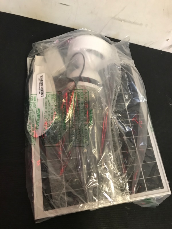 Photo 1 of Solar Rechargeable Ceiling Fan with Light, 25W Solar Panel Powered Small Hanging Fan with 32Wh/10000mAh Battery Backup for Gazebo, Chicken coop, Greenhouse with Remote Control, Adjustable Light